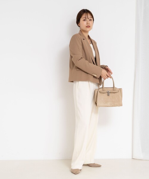 NOLLEY’S Sophi(ノーリーズソフィ)の「《セットアップ対応》ウォッシャブルウール混ツイルショートジャケット(テーラードジャケット・レディース・グレー/キャメル・38/36/34)」の11枚目の写真