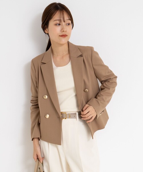 NOLLEY’S Sophi(ノーリーズソフィ)の「《セットアップ対応》ウォッシャブルウール混ツイルショートジャケット(テーラードジャケット・レディース・グレー/キャメル・38/36/34)」の14枚目の写真