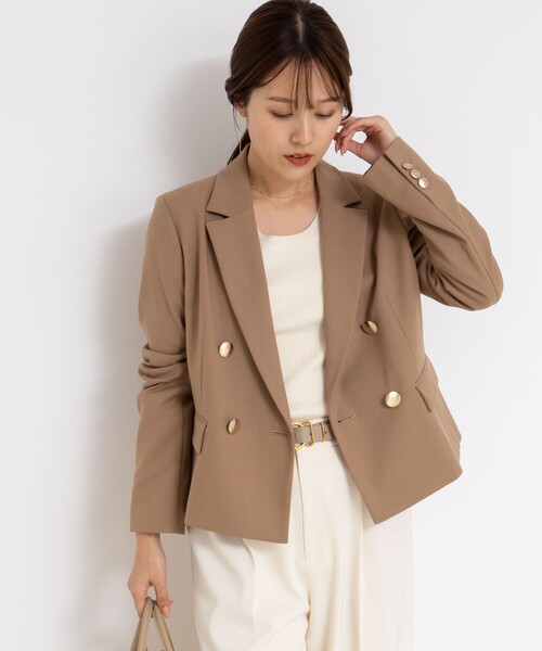 NOLLEY’S Sophi(ノーリーズソフィ)の「《セットアップ対応》ウォッシャブルウール混ツイルショートジャケット(テーラードジャケット・レディース・グレー/キャメル・38/36/34)」の15枚目の写真