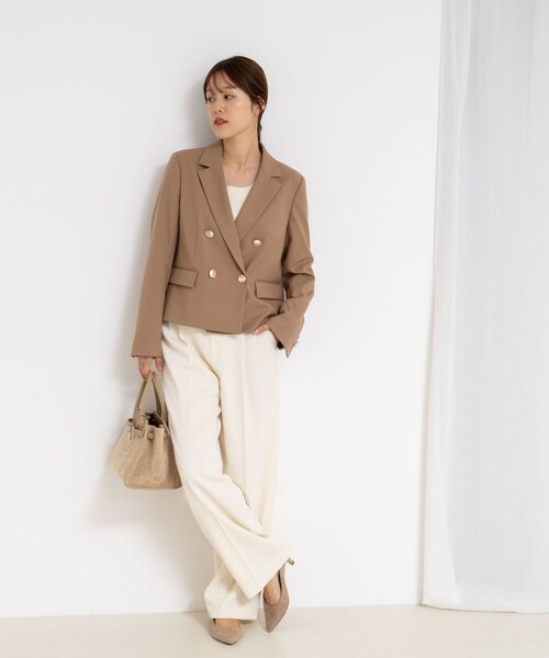 NOLLEY’S Sophi(ノーリーズソフィ)の「《セットアップ対応》ウォッシャブルウール混ツイルショートジャケット(テーラードジャケット・レディース・グレー/キャメル・38/36/34)」の18枚目の写真