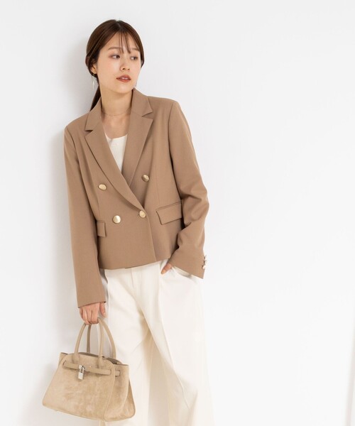 NOLLEY’S Sophi(ノーリーズソフィ)の「《セットアップ対応》ウォッシャブルウール混ツイルショートジャケット(テーラードジャケット・レディース・グレー/キャメル・38/36/34)」の19枚目の写真