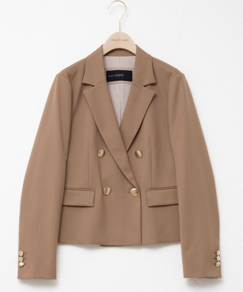 NOLLEY’S Sophi(ノーリーズソフィ)の「《セットアップ対応》ウォッシャブルウール混ツイルショートジャケット(テーラードジャケット・レディース・グレー/キャメル・38/36/34)」の20枚目の写真