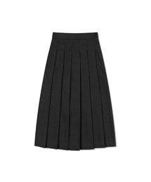 Soft Pleated Midi Skirt (CHARCOAL)