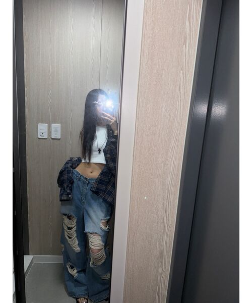 MUSINSA STANDARD WOMAN（ムシンサスタンダードウーマン）の「ウィメンズクルーネッククロップスリーブレストップ[ホワイト]（Tシャツ/カットソー・レディース・その他・SMALL/MEDIUM/LARGE/X-SMALL）」の7枚目の写真