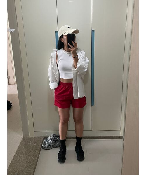 MUSINSA STANDARD WOMAN（ムシンサスタンダードウーマン）の「ウィメンズクルーネッククロップスリーブレストップ[ホワイト]（Tシャツ/カットソー・レディース・その他・SMALL/MEDIUM/LARGE/X-SMALL）」の8枚目の写真