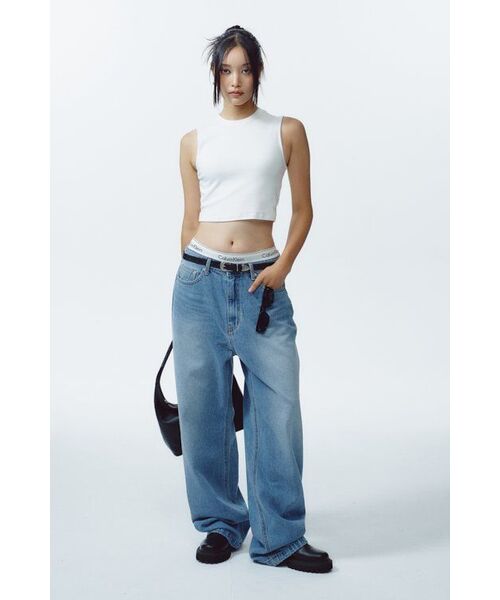MUSINSA STANDARD WOMAN（ムシンサスタンダードウーマン）の「ウィメンズクルーネッククロップスリーブレストップ[ホワイト]（Tシャツ/カットソー・レディース・その他・SMALL/MEDIUM/LARGE/X-SMALL）」の10枚目の写真