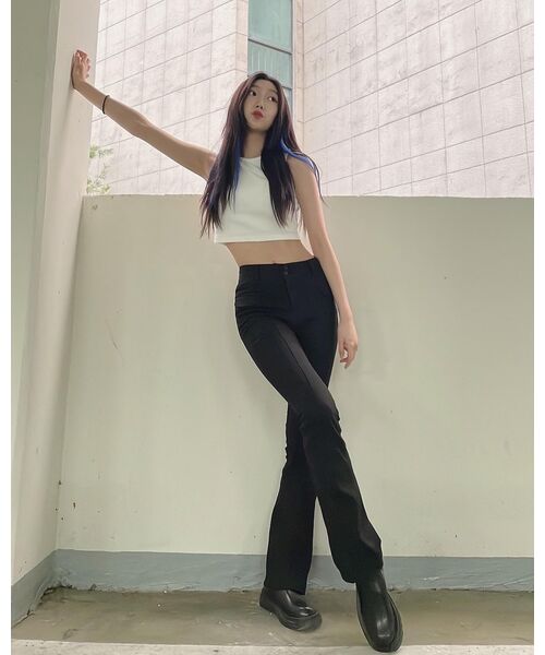 MUSINSA STANDARD WOMAN（ムシンサスタンダードウーマン）の「ウィメンズクルーネッククロップスリーブレストップ[ホワイト]（Tシャツ/カットソー・レディース・その他・SMALL/MEDIUM/LARGE/X-SMALL）」の15枚目の写真