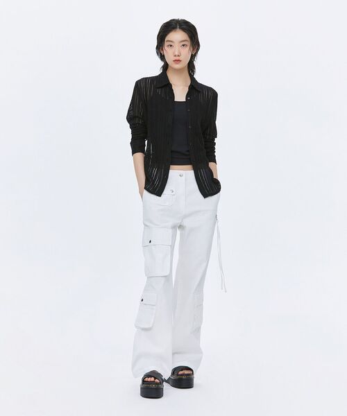MUSINSA STANDARD WOMAN（ムシンサスタンダードウーマン）の「ウィメンズセミブーツカットユーティリティカーゴパンツ[ホワイト]（その他パンツ・レディース・その他・25/26/27/28/29/30/24）」の9枚目の写真