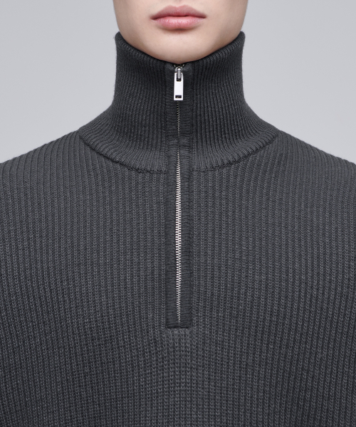 MUSINSA STANDARD（ムシンサスタンダード）の「リラックスドリブハーフジップニット[グレー]（ニット/セーター・メンズ・その他・SMALL/MEDIUM/LARGE/X-LARGE/XX-LARGE）」の13枚目の写真