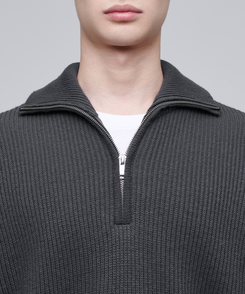 MUSINSA STANDARD（ムシンサスタンダード）の「リラックスドリブハーフジップニット[グレー]（ニット/セーター・メンズ・その他・SMALL/MEDIUM/LARGE/X-LARGE/XX-LARGE）」の12枚目の写真