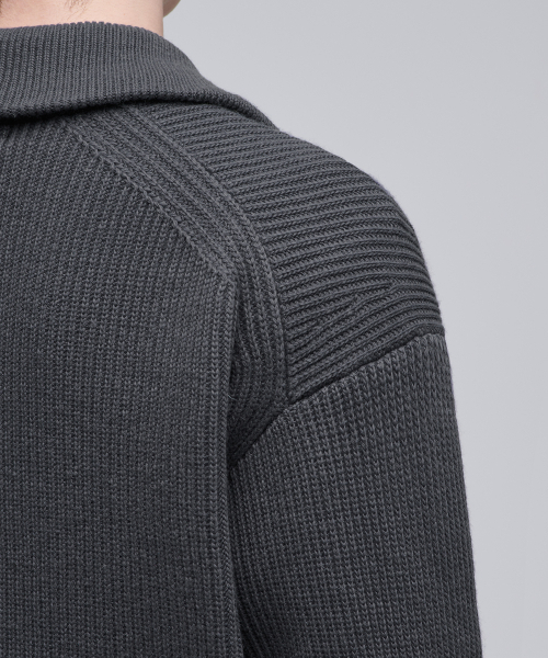 MUSINSA STANDARD（ムシンサスタンダード）の「リラックスドリブハーフジップニット[グレー]（ニット/セーター・メンズ・その他・SMALL/MEDIUM/LARGE/X-LARGE/XX-LARGE）」の10枚目の写真