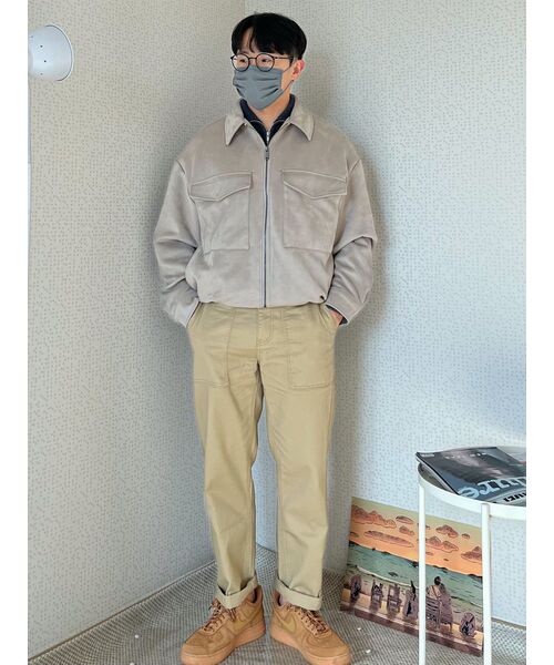 MUSINSA STANDARD（ムシンサスタンダード）の「リラックスドリブハーフジップニット[グレー]（ニット/セーター・メンズ・その他・SMALL/MEDIUM/LARGE/X-LARGE/XX-LARGE）」の4枚目の写真