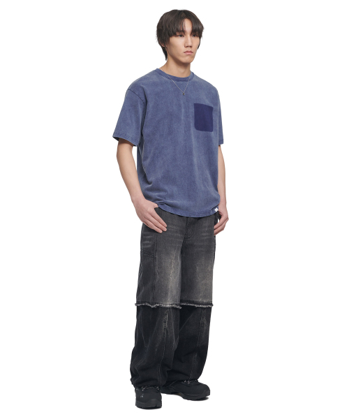 NOMANUAL(NOMANUAL)の「DETACHED POCKET T-SHIRT - WASHED BLUE(Tシャツ/カットソー・レディース・その他・MEDIUM/LARGE/X-LARGE)」の3枚目の写真