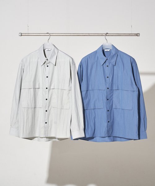 XERO（ゼロ）の「Fold Easy Button Nylon Shirts [4 Colors]（シャツ/ブラウス・レディース・ライトグレー/チャコール/ネイビー/スカイブルー・LARGE/MEDIUM）」の5枚目の写真