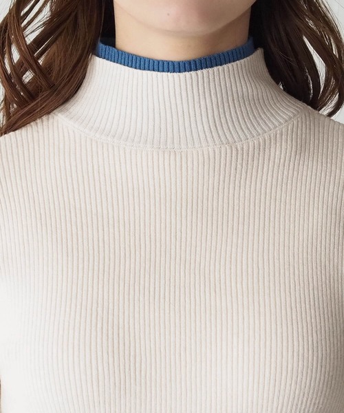 tiptop(ティップトップ)の「配色レイヤードハイネックプルオーバー(ニット/セーター・レディース・アイボリー/ブラック/チャコールグレー/レッド・FREE)」の15枚目の写真