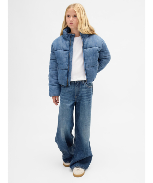 GAP（ギャップ）の「あったか裏地付き デニムパファージャケット (キッズ)（ダウンジャケット/コート・キッズ・インディゴブルー・150cm/110cm/120cm/140cm/160cm/130cm）」の6枚目の写真