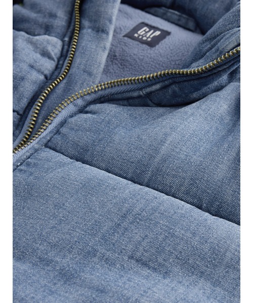 GAP（ギャップ）の「あったか裏地付き デニムパファージャケット (キッズ)（ダウンジャケット/コート・キッズ・インディゴブルー・150cm/110cm/120cm/140cm/160cm/130cm）」の5枚目の写真
