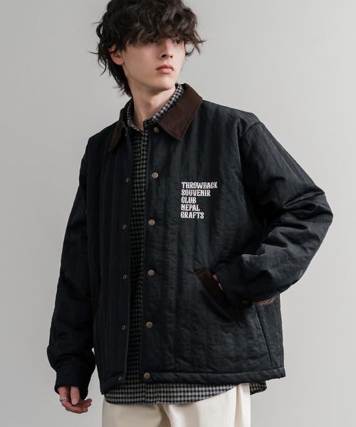 KRIFF MAYER（クリフメイヤー）の「KRIFF MAYER クリフメイヤー スーベニア刺繍キルトコーチジャケット/ナイロンキルティングブルゾン 2515104（ナイロンジャケット・メンズ・ダークブラウン/レンガ/ベージュ/マスタード/セージグリーン/ブラック・M/L/XL）」の7枚目の写真