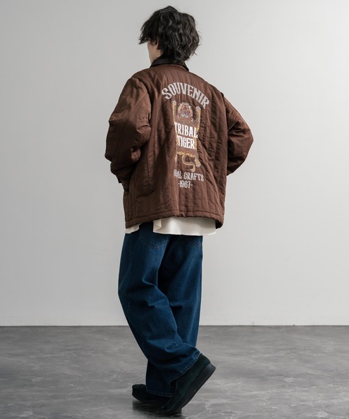 KRIFF MAYER（クリフメイヤー）の「KRIFF MAYER クリフメイヤー スーベニア刺繍キルトコーチジャケット/ナイロンキルティングブルゾン 2515104（ナイロンジャケット・メンズ・ダークブラウン/レンガ/ベージュ/マスタード/セージグリーン/ブラック・M/L/XL）」の15枚目の写真