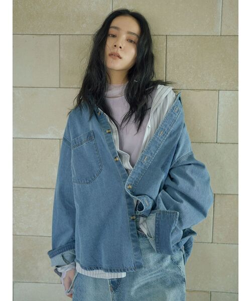 Ungrid(アングリッド)の「シアーベロアハイネックロングスリーブTee(Tシャツ/カットソー・レディース・ブラック/パープル/オフホワイト/ブルー・FREE)」の5枚目の写真