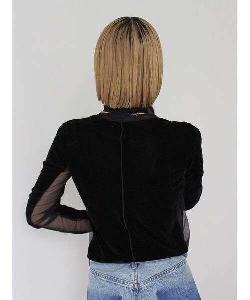 Ungrid(アングリッド)の「シアーベロアハイネックロングスリーブTee(Tシャツ/カットソー・レディース・ブラック/パープル/オフホワイト/ブルー・FREE)」の11枚目の写真