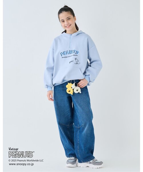 セール】【130cmあり】【PEANUTS】ハーフジップパーカ（パーカー