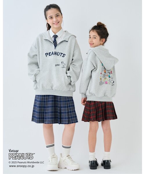 130cmあり】【PEANUTS】ハーフジップパーカ（パーカー）｜pom ponette