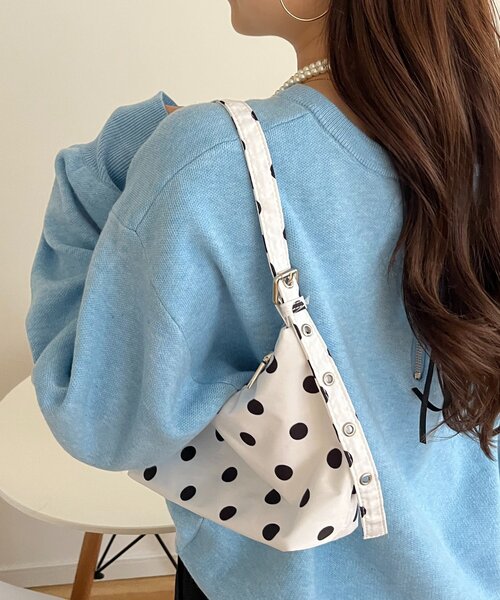 prose verse（プロズヴェール）の「ドットミニバッグ（ハンドバッグ・レディース・オフホワイト/ブラック・FREE）」の3枚目の写真