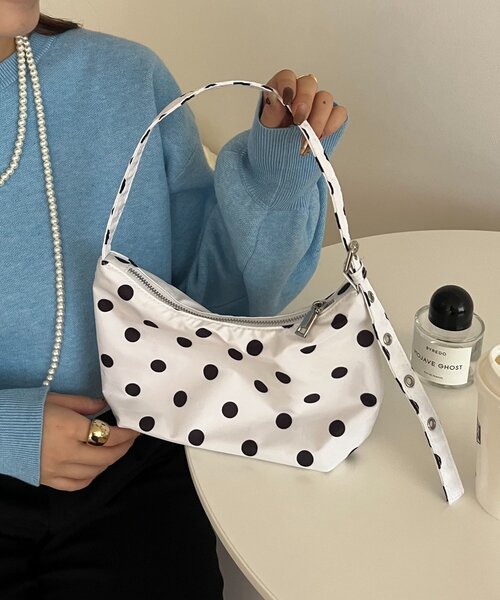 prose verse（プロズヴェール）の「ドットミニバッグ（ハンドバッグ・レディース・オフホワイト/ブラック・FREE）」の5枚目の写真