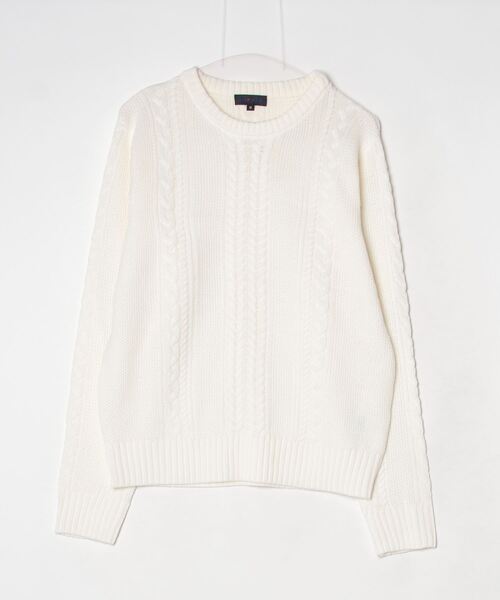 ARCADE（アーケード）の「ケーブル編みニットセーター クルーネック（ニット/セーター・メンズ・グレー/ホワイト/ネイビー/チャコール/ブラック・M/L/XL）」の15枚目の写真