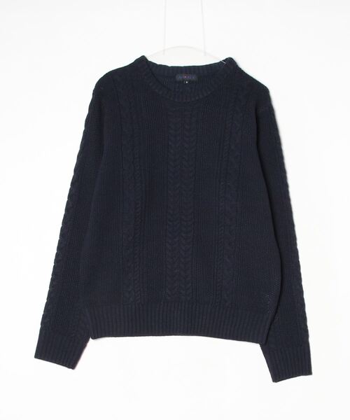 ARCADE（アーケード）の「ケーブル編みニットセーター クルーネック（ニット/セーター・メンズ・グレー/ホワイト/ネイビー/チャコール/ブラック・M/L/XL）」の16枚目の写真