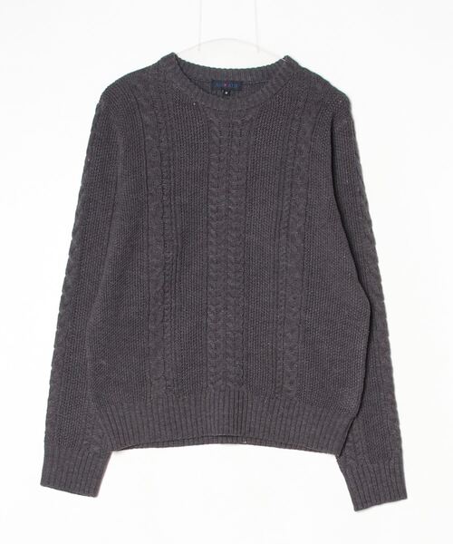 ARCADE（アーケード）の「ケーブル編みニットセーター クルーネック（ニット/セーター・メンズ・グレー/ホワイト/ネイビー/チャコール/ブラック・M/L/XL）」の18枚目の写真
