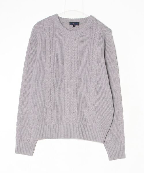 ARCADE（アーケード）の「ケーブル編みニットセーター クルーネック（ニット/セーター・メンズ・グレー/ホワイト/ネイビー/チャコール/ブラック・M/L/XL）」の19枚目の写真