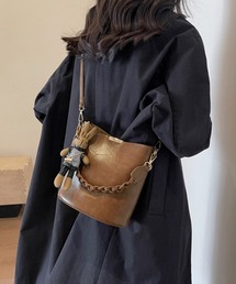 ショルダーバッグロープ編みハンドルバッグ