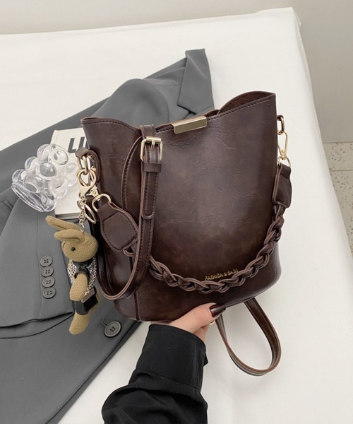 Miniministore(ミニミニストア)の「ショルダーバッグロープ編みハンドルバッグ(ショルダーバッグ・レディース・オフホワイト/ブラウン/テラコッタ/キャメル/ブラック・FREE)」の12枚目の写真
