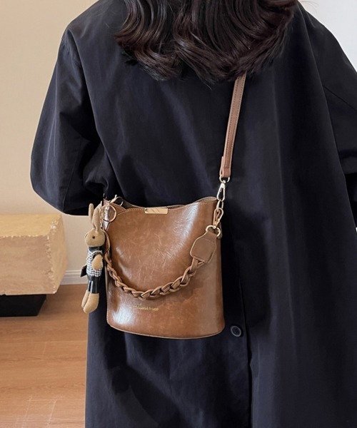 Miniministore(ミニミニストア)の「ショルダーバッグロープ編みハンドルバッグ(ショルダーバッグ・レディース・オフホワイト/ブラウン/テラコッタ/キャメル/ブラック・FREE)」の14枚目の写真
