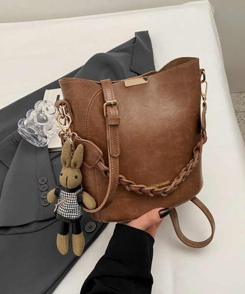 Miniministore(ミニミニストア)の「ショルダーバッグロープ編みハンドルバッグ(ショルダーバッグ・レディース・オフホワイト/ブラウン/テラコッタ/キャメル/ブラック・FREE)」の15枚目の写真