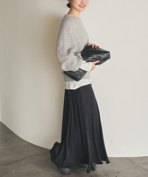 WEB限定追加》Washable Fibril ロングスカート 4（スカート）｜Plage