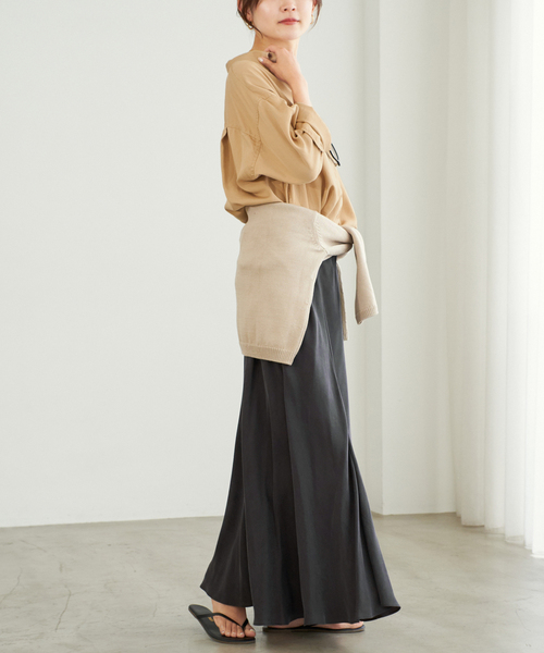 値下げ　plage Washable Fibril スカート 38 plage（プラージュ）の「Washable Fibril ギャザーロングスカート
