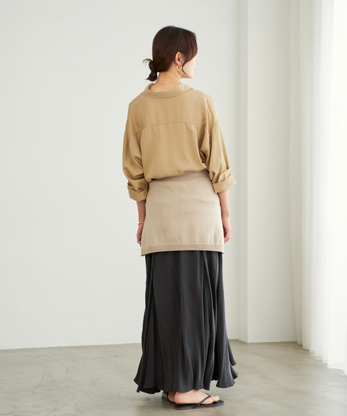 WEB限定追加》Washable Fibril ロングスカート 4（スカート）｜Plage
