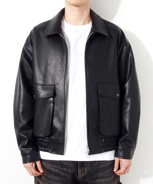 QT8 GARMENTS（キューティーエイトガーメント）の「RG Synthetic Leather Pocket Jacket (Black)（ライダースジャケット・レディース・その他・LARGE/X-LARGE/MEDIUM）」の2枚目の写真