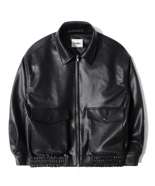 QT8 GARMENTS（キューティーエイトガーメント）の「RG Synthetic Leather Pocket Jacket (Black)（ライダースジャケット・レディース・その他・LARGE/X-LARGE/MEDIUM）」の3枚目の写真