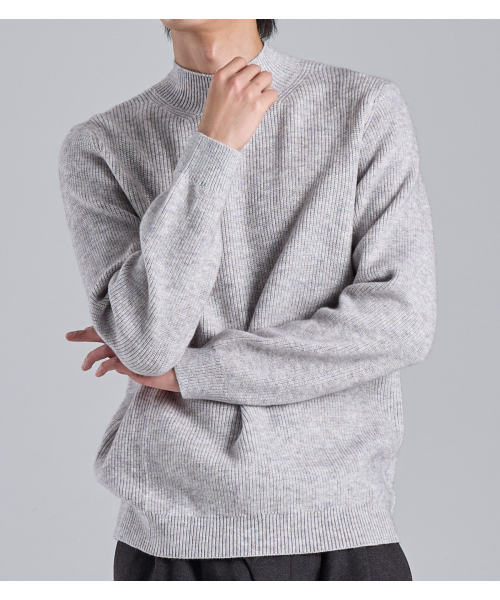 BUTTON SEOUL(ボタンソウル)の「ウールブレンドモックネックヘビーニット(ライトメランジ)(ニット/セーター・メンズ・その他・MEDIUM/LARGE/X-LARGE)」の7枚目の写真