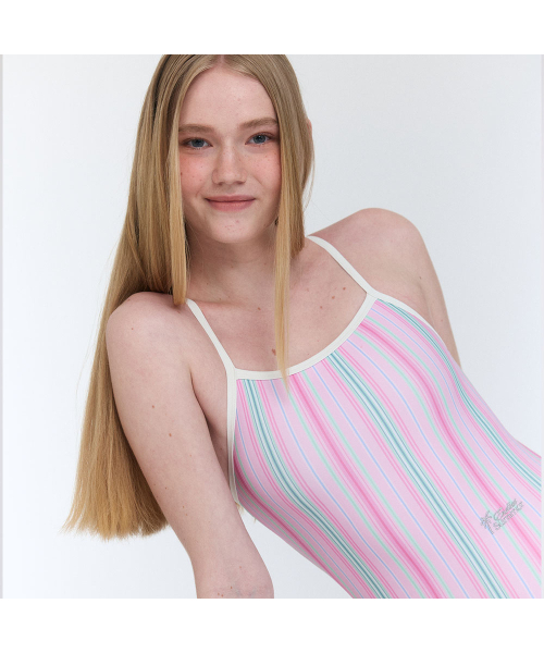 [Milky Stripe_Pink Candy] One-piece swimsuit（水着）｜LOOP&LOOP（ループアンドループ）の ...
