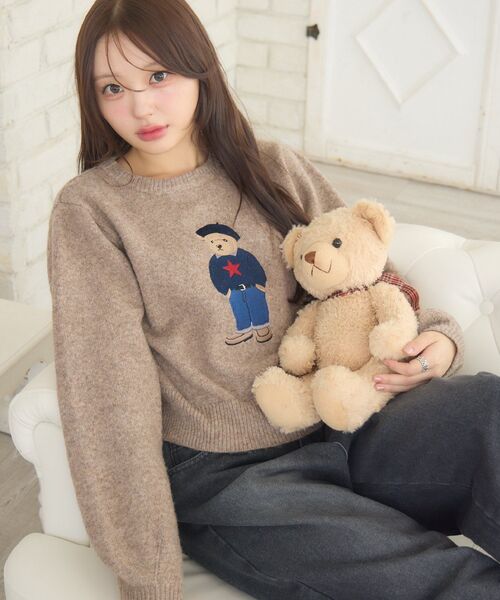 ems excite(エムズエキサイト)の「ベアモチーフNTPO(ニット/セーター・レディース・ナチュラル/ライトブラウン/ダークブルー・FREE)」の22枚目の写真