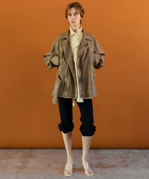Belted Faux Leather Jacket/ベルテッドフェイクレザージャケット