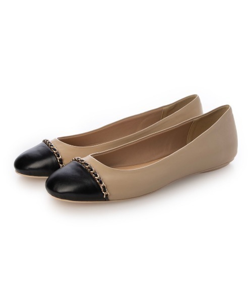 EVOL(イーボル)の「【柔らかい・クッション入り】チェーンフラットラウンドバレエ JA5896(バレエシューズ・レディース・ベージュ/ブラック・23.0cm/23.5cm/24.0cm/24.5cm/22.0cm/22.5cm/25.0cm)」の14枚目の写真