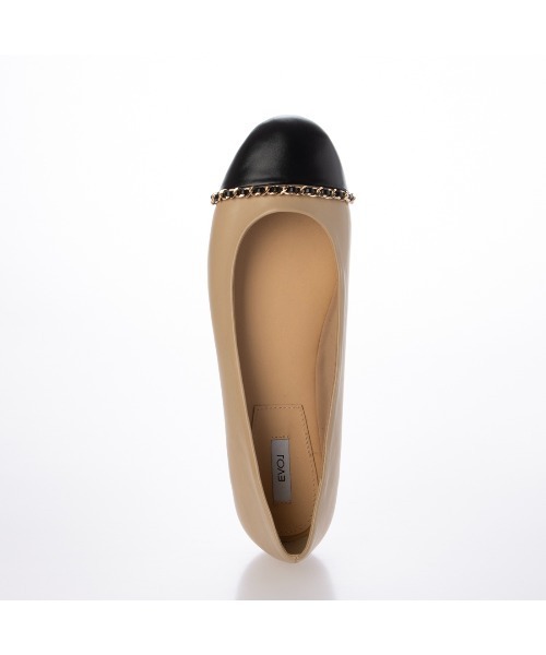 EVOL(イーボル)の「【柔らかい・クッション入り】チェーンフラットラウンドバレエ JA5896(バレエシューズ・レディース・ベージュ/ブラック・23.0cm/23.5cm/24.0cm/24.5cm/22.0cm/22.5cm/25.0cm)」の17枚目の写真