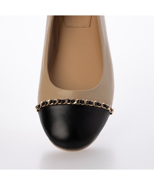 EVOL(イーボル)の「【柔らかい・クッション入り】チェーンフラットラウンドバレエ JA5896(バレエシューズ・レディース・ベージュ/ブラック・23.0cm/23.5cm/24.0cm/24.5cm/22.0cm/22.5cm/25.0cm)」の18枚目の写真