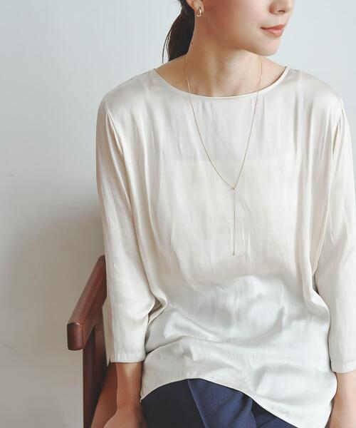 URBAN RESEARCH（アーバンリサーチ）の「ヴィンテージサテンブラウス（シャツ/ブラウス・レディース・オフホワイト/ブラック・FREE）」の3枚目の写真